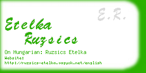 etelka ruzsics business card